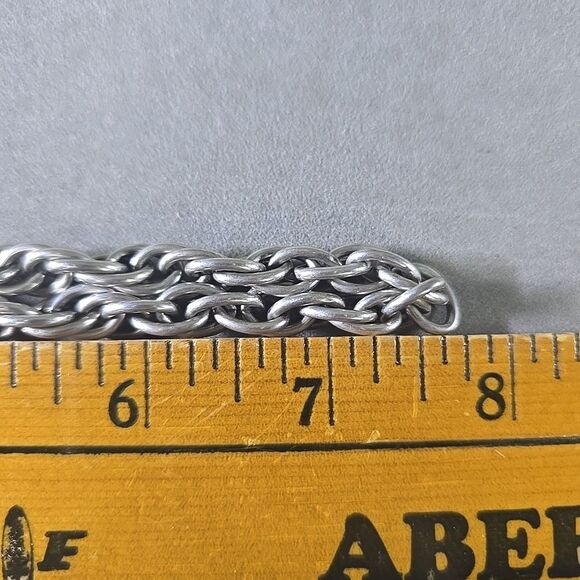 Sterling Silver Graduated Twisted Rope Chain 15" Necklace 68 gr. - Picture 3 of 5